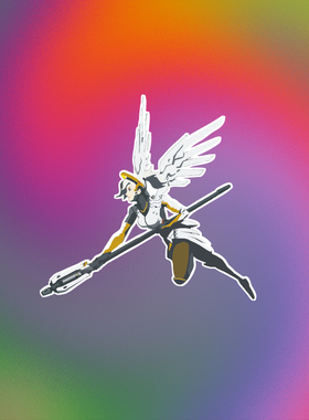 TLP反光车贴 守望先锋喷漆涂鸦周边英雄天使Mercy 定制游戏贴纸