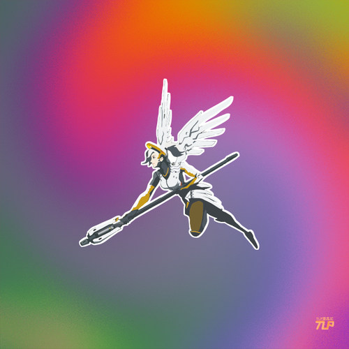 守望先锋反光车贴Mercy定制TLP
