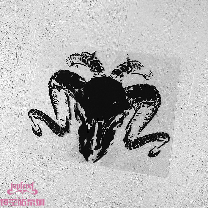 TLP镂空车贴恶魔羊羊角防水