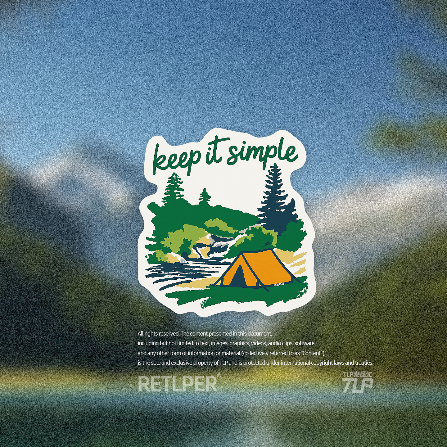 RETLPER反光车贴 原创 简单生活 露营野营标志 汽摩防水平面贴纸