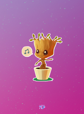 TLP反光车贴 银河护卫队树人格鲁特Groot宝宝Q版漫威动漫贴纸防水