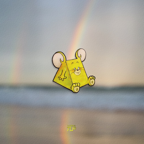 TLP反光贴 吞下奶酪的老鼠 卡通可爱表情漫画风涂鸦 平板防水贴