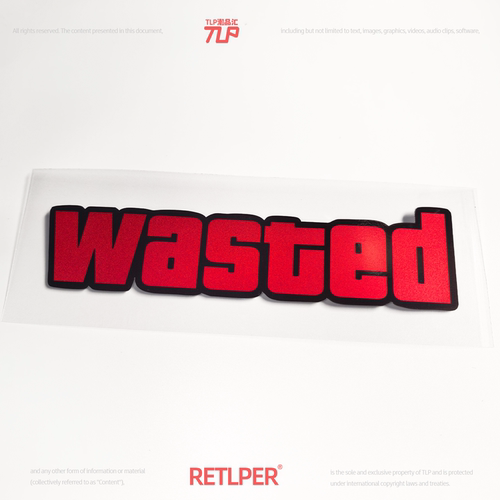 RETLPER防水车贴Wasted标志字母