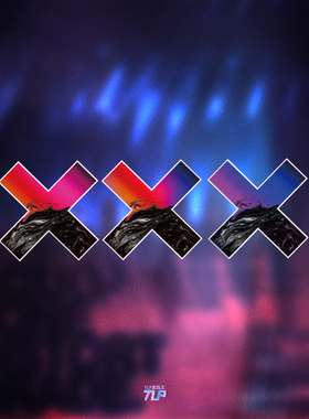 TLP反光车贴 XX十叉叉眼十字架彩虹色随意遮痕反光防水机车贴纸