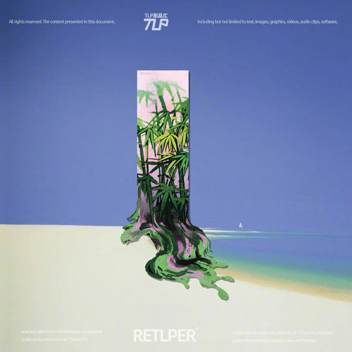 RETLPER镂空车贴 原创 碧水竹影 国画融化风格 汽摩平面防水贴纸