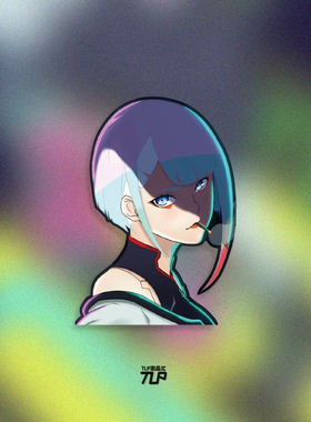 TLP反光贴  赛博朋克 边缘行者跑手Edgerunners露西Lucy头像 贴纸