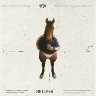 RETLPER镂空车贴 原创 精神小马的自拍 搞笑动物汽摩防水平面贴纸