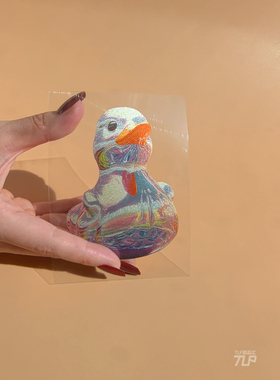 TLP反光车贴 原创 气鼓鼓的鸭子气球 立体感装饰防水汽摩平面贴纸