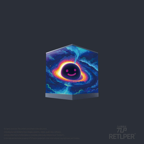 RETLPER反光贴纸 原创 黑洞宝宝吞噬超新星 立体感汽摩平面贴纸