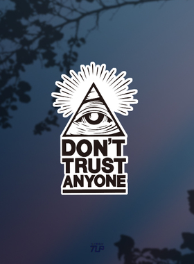 TLP反光车贴 全视之眼全能眼共济会标志别相信任何人遮划痕装饰贴