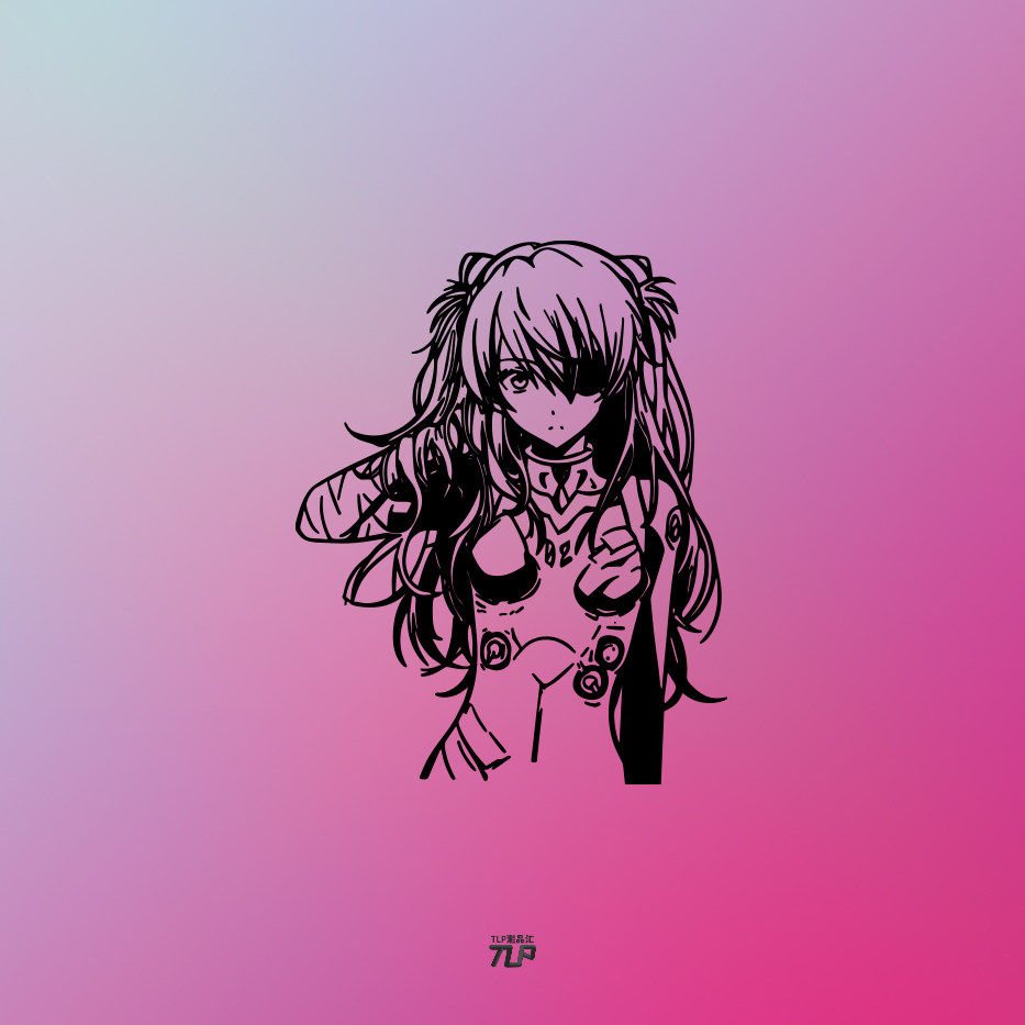 TLP镂空车贴 EVA新世纪福音NEON EVANGELION惣流明日香Asuka贴纸