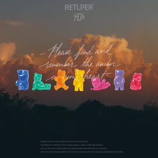 RETLPER镂空车贴 原创 放飞自我的小熊糖 可爱汽摩防水平面贴纸