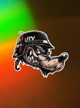 TLP反光车贴 WOLF狼群灰狼UTV全地形车改装机车动物图腾防水贴纸