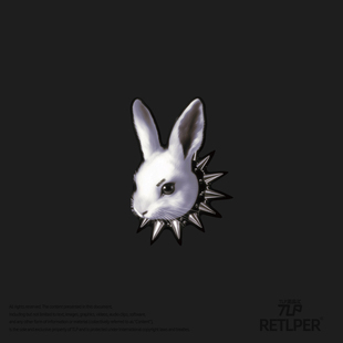 RETLPER反光贴纸 朋克小兔 哥特摇滚可爱 汽摩防水平面贴纸 原创