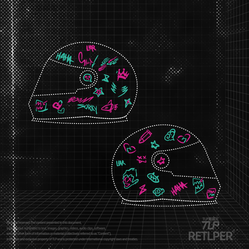 涂鸦贴纸JINX头盔贴双色