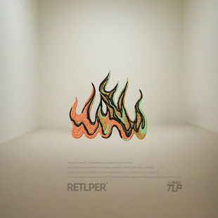 RETLPER镂空车贴 升腾火焰流体 新中式 传统汽摩防水平面贴纸 原创