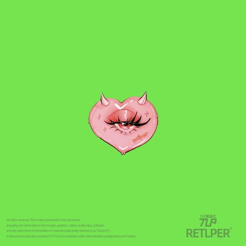 RETLPER反光贴纸 原创 已长心眼 手绘桃心 汽摩装饰平面防水贴纸