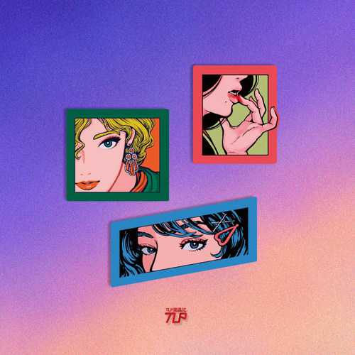 TLP反光贴 美人美女子卡通风脸部特写 平板笔记本 遮盖装饰贴纸