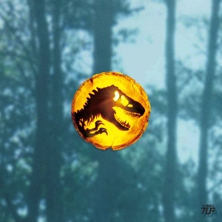 TLP反光贴纸 恐龙霸王龙骸骨侏罗纪公园世界 立体感平板 平面贴纸