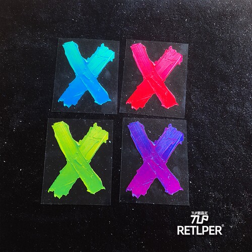 RETLPER镂空贴 原创 X叉叉鲜艳十叉渐变色颜料  汽摩防水平面贴纸