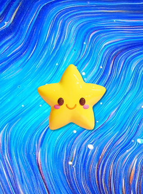 TLP反光车贴  微笑的黄色小星星可爱 玻璃漆面电动车防水小贴纸