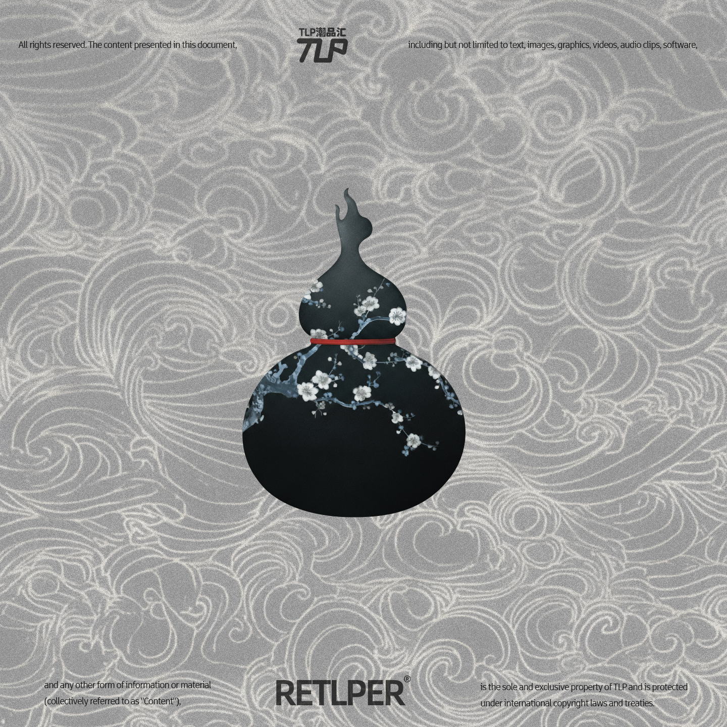 RETLPER镂空车贴 原创 福禄梅花葫芦 新中式 汽摩防水平面贴纸