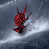 摇滚火山熔岩汽摩平面防水贴纸 狂躁贝斯手 RETLPER镂空车贴 原创
