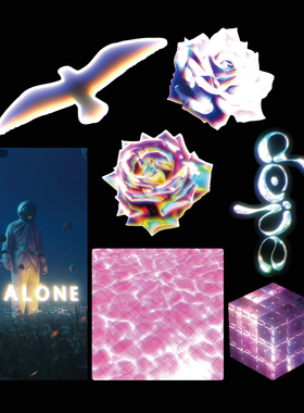 TLP反光车贴 白日梦系列 光芒玫瑰花朵海鸥飞鸟宇航员DOPE泳池贴