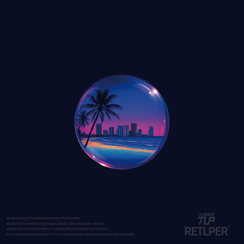 RETLPER反光贴纸 原创 海滨假日 热带波沙滩海洋汽摩防水平面贴纸