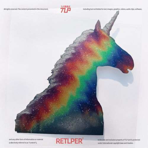 RETLPER反光车贴 原创 彩虹独角兽 渐变色 幻想生物防水多用贴纸