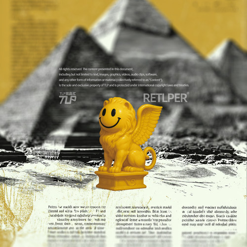 RETLPER镂空贴纸 原创 开心笑脸狮鹫兽 立体感汽摩防水平面贴纸