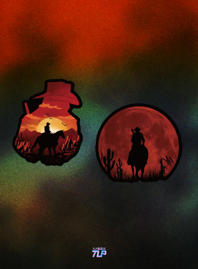 TLP反光车贴 R星Rockstar荒野大镖客2救赎Red Dead单机游戏贴纸