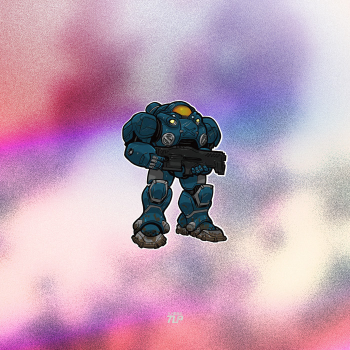 tlp反光车贴 暴雪游戏星际争霸风暴英雄人类机枪兵行李箱笔记本贴