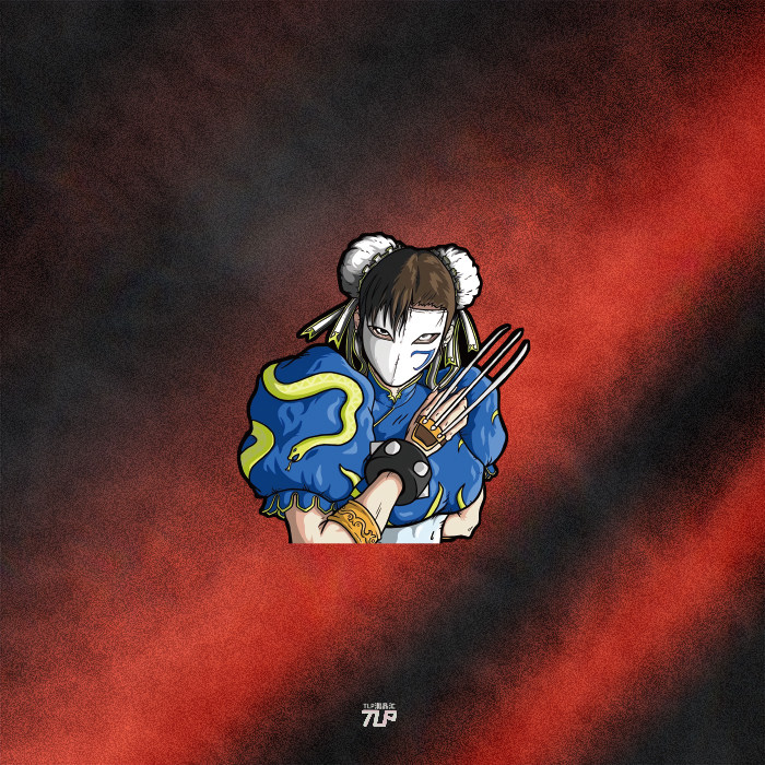 tlp反光车贴 街头霸王街霸域迦铁面面具vega春丽玻璃防水贴纸