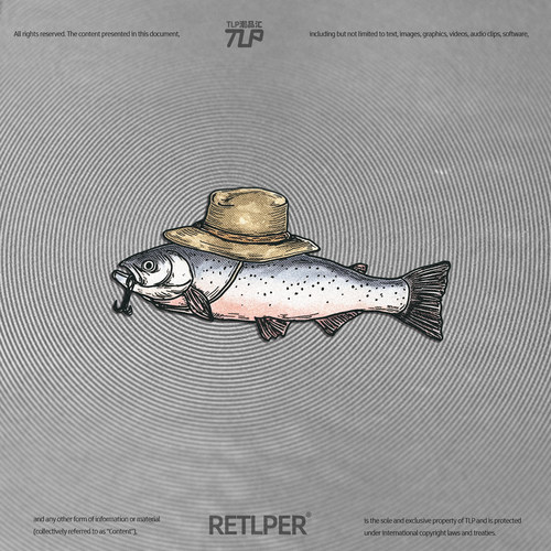 RETLPER镂空车贴 原创《如愿当上渔夫的鱼》 钓鱼佬汽摩防水贴纸