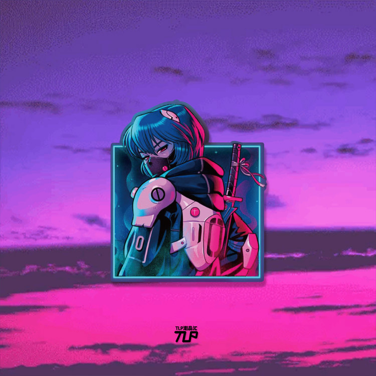 TLP反光贴 朋克绫波丽EVA0号机 平面平板笔记本遮盖装饰 防水贴纸