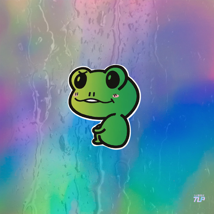 tlp反光车贴 潮款萌萌青蛙卡通可爱宠物幼儿园贴纸笔记本行李箱贴