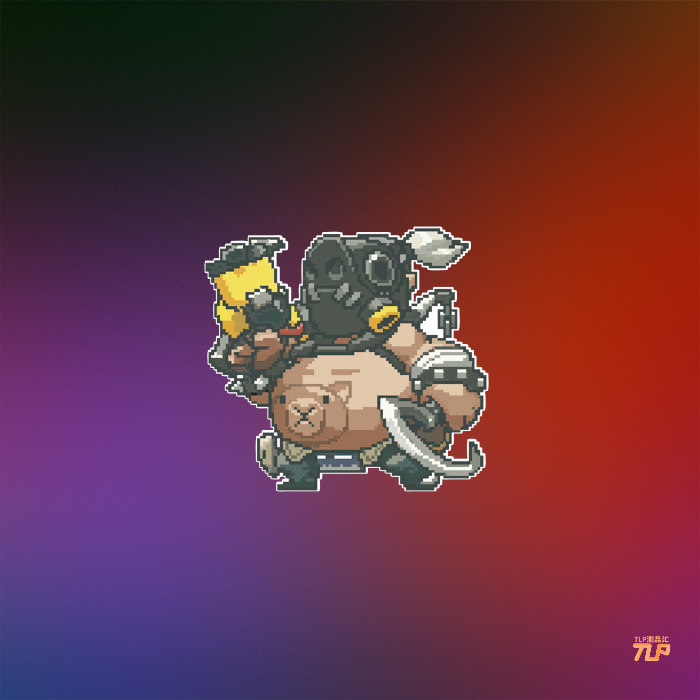 守望先锋路霸钩子像素版反光车贴