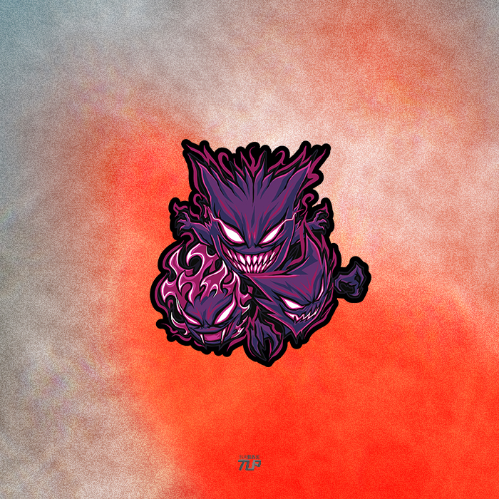 tlp反光车贴宝可梦耿鬼鬼斯通