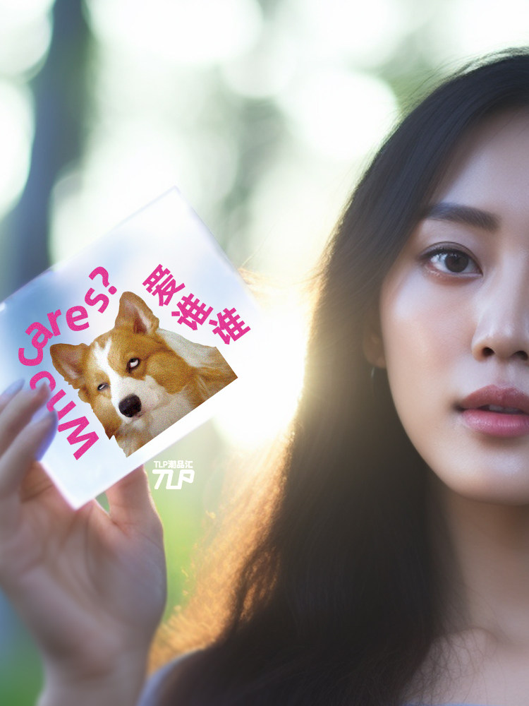 TLP镂空车贴 原创 翻白眼柯基犬 爱谁谁不屑 漆面玻璃防水贴纸