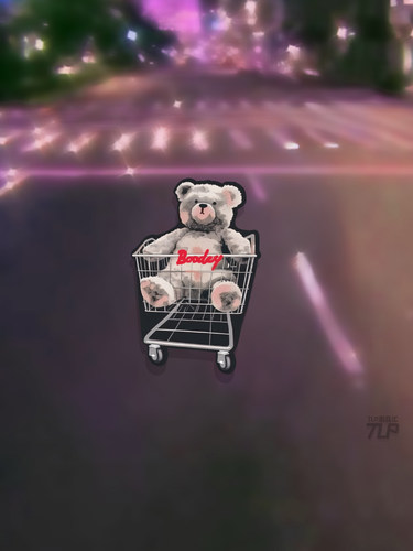 孤单的玩具小熊贴纸可爱风