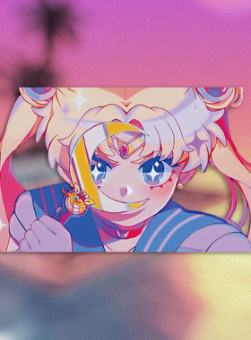 TLP镂空车贴 美少女战士月野兔变身水手服 漆面玻璃 平面防水贴纸