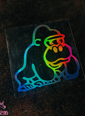 TLP镂空车贴 猩猩人猿金刚Q版可爱动物King Kong改装车贴纸