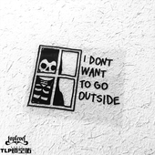 TLP镂空车贴 骷髅宅男死神不想出门暗黑系可爱搞笑防水贴纸