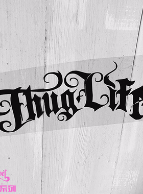 TLP镂空车贴 Thug Life西海岸匪帮玻璃贴笔记本遮盖摩托车贴墙贴