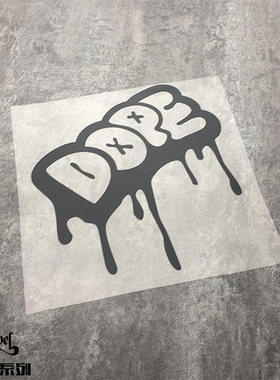 TLP镂空车贴 英文DOPE涂鸦喷漆字体酷毙车门车尾贴纸防水不留胶