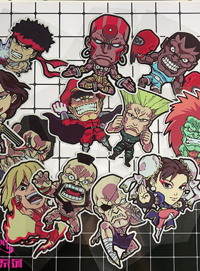 TLP反光车贴 街头霸王春丽小白小红狮子相扑人物怀旧经典游戏贴纸