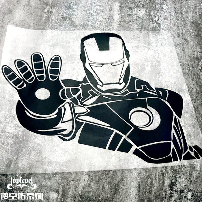 TLP镂空车贴 漫威漫画钢铁侠贴纸装饰贴纸防水汽车墙面笔记本等贴