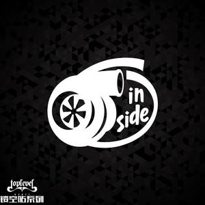 TLP镂空车贴 涡轮加速in car 赛车车队改装车贴纸 风挡贴防水