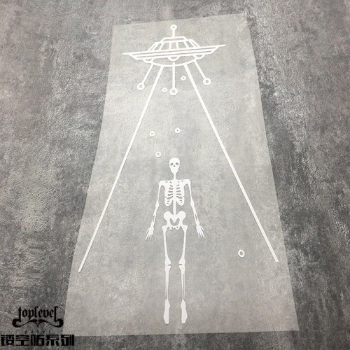 tlp镂空车贴外星人飞碟定制图案